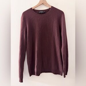 Theory men crewneck burgundy sweater cashmere L